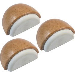 AMIG Deurstop/deurmagneet - 3x - D48mm - zelfklevend - beuken - houtA  - Deurstoppers