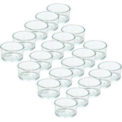 20x Glazen kaarsenhouders voor theelichtjes/waxinelichtjes 4,2 x 3 cm - Waxinelichtjeshouders