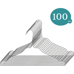 Nordix Kledinghangers - set 100 stuks - Metaal - Zwart - Draadhanger - Kleerhangers