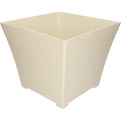 1x Ivoor witte plantenbakken/bloembakken 37 cm - Plantenpotten