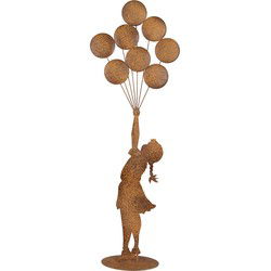 Clayre & Eef Decoratie Beeld Kind 27x12x80 cm Bruin Metaal