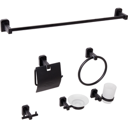 Beliani POCONE - Badkamer hardware set-Zwart-Aluminium