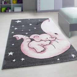 Kids Kinderkamer Olifant Roze vloerkleed - - 140 X 200 CM