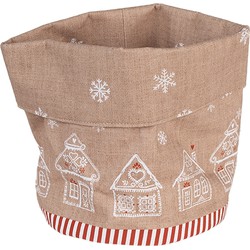 Clayre & Eef Broodmand Ø 15x16 cm Bruin Katoen Rond Gingerbread house