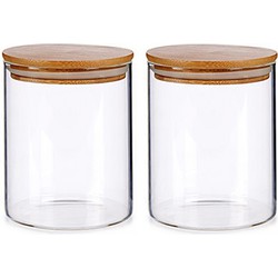 Set van 2x stuks glazen luxe keuken voorraadpotten/voorraadbussen 870 ml - Voorraadpot