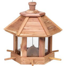 Voedersilo - 26 cm - cederhout - vogelhuisje - voederhuisje - Vogelvoederhuisjes