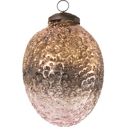 Clayre & Eef Kerstbal  Ø 6 cm Roze Glas Kerstboomversiering