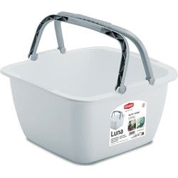 Stefanplast Wasmand/draagmand/teil met hengsel - kunststof - 18 Liter - wit - 40 x 40 x 23 cm - Emmers