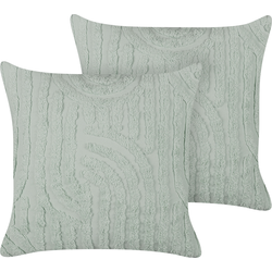 TELLIMA  - Sierkussen set van 2 - Mintgroen - 45 x 45 cm - Katoen
