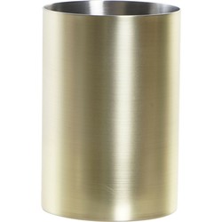 Badkamer tandenborstelhouder / drinkbeker - metaal - goud - 6 x 10 cm - Tandenborstelhouders