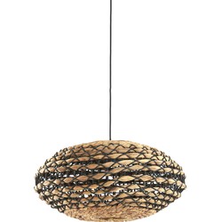 Light & Living - Hanglamp Ø50x23,5 cm TRIPOLI rotan naturel+zwart