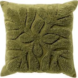 Dutch Decor OLIVIA - Sierkussen 45x45 cm - driedimensionaal patroon - Olive Branch - groen - Dutch Decor