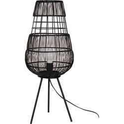 Clayre & Eef Vloerlamp  Ø 20x59 cm  Zwart Ijzer Staande Lamp