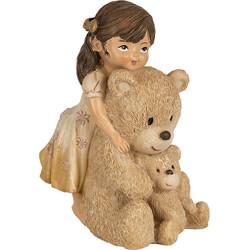 Clayre & Eef Beeld Meisje 12 cm Bruin Polyresin