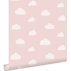 ESTAhome behang wolkjes zacht roze - 0.53 x 10.05 m - 139562