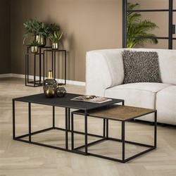 Salontafel Set van 2 Lizzy Zwart-Brons Metallic