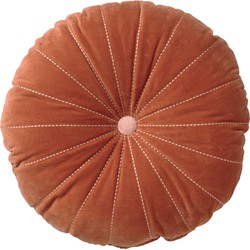 Dutch Decor MAAN - Sierkussen rond velvet Potters Clay 50 cm - oranje