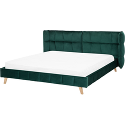 SENLIS  - Tweepersoonsbed - Groen - 160 x 200 cm - Fluweel