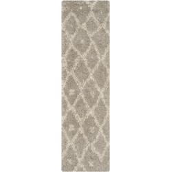 Safavieh Shaggy Indoor Woven Area Rug, Arizona Shag Collection, ASG747, in Grey & Ivory, 69 X 244 cm