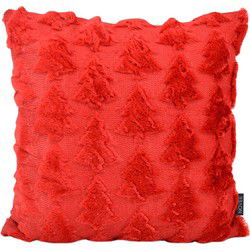 Sierkussen Furry XMAS Tree Rood | 45 x 45 cm | Polyester