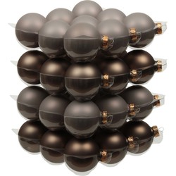 Othmar Decorations kerstballen - 36x st - grijs/bruin - D4 cm - glas - Kerstbal