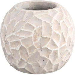 PTMD Philly Cream ceramic pot dented round L