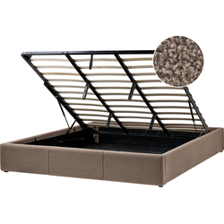 DINAN - Tweepersoonsbed - Taupe - 180 x 200 cm - Bouclé