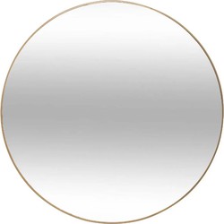 Atmosphera Spiegel/wandspiegel - rond - Dia 38 cm - metaal/glas - goud - Spiegels