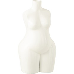 J-line - Vase Vrouw Lichaam Polyresin Glanzend Wit Large - 25.5x19.5x47cm