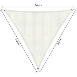 Shadow Comfort driehoek 3,6x3,6x3,6m Mineral White