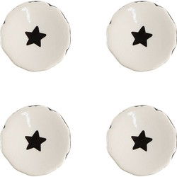 Clayre & Eef Deurknop Set van 4 Beige Keramiek Ster
