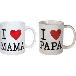 Cadeauset koffiebekers mama en papa - Bekers