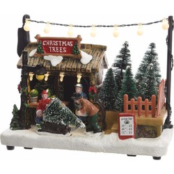 Kersthuisjes kerstboom boer 14 cm - Kerstdorpen