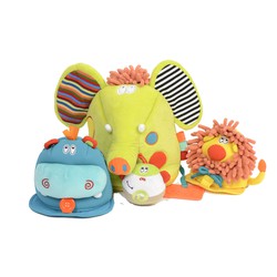 Dolce Dolce Toys speelgoed Classic activiteitenknuffels 4 in 1 - Safari avontuur
