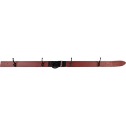 Clayre & Eef Wandkapstok 4 Haken Ski 172x8x12 cm Rood Hout Metaal