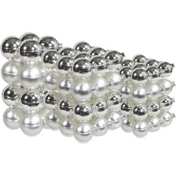 88x stuks glazen kerstballen zilver 4, 6 en 8 cm mat/glans - Kerstbal