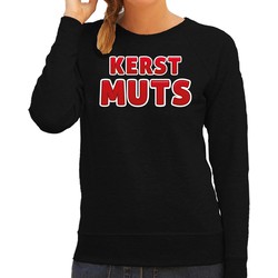 Bellatio Decorations foute kersttrui/sweater voor dames - kerst muts - zwart - kerstmuts -feestdagen L - kerst truien