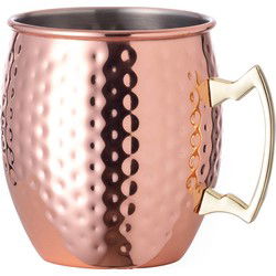 Moscow Mule glas - RVS metaal - koperkleurig - 500 ml - cocktailglazen - Cocktailglazen