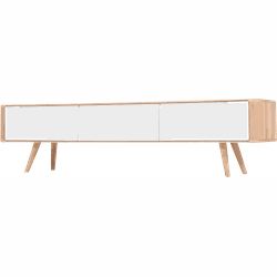 Gazzda Ena lowboard houten tv meubel whitewash - 180 x 42 cm