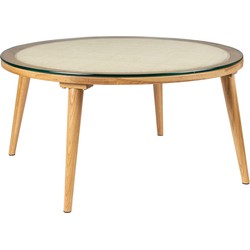 Housecraft Living Haru Salontafel Rond Glas/ Hout 70x70 cm Naturel