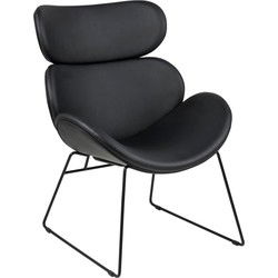 Fauteuil Zwart Stof - 78,5x69x90,5cm - Bjorli