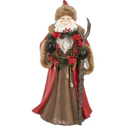 Clayre & Eef Kerstdecoratie met LED-verlichting Kerstman 65x49x122 cm Rood Kunststof