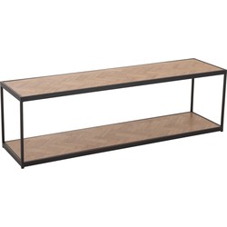 J-line - Salontafel Zigzag Rechthoek Hout/metaal Naturel/zwart - 150x40x44.5cm