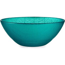 Kommetjes/serveer schaaltjes - Murano - glas - D15 x H6 cm - turquoise blauw - Stapelbaar - Kommetjes