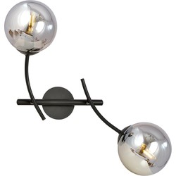 moderne wandlamp Bassi Zwart 2-lichts