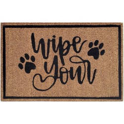 SVJ Deurmat ''Wipe Your'' Rechthoekig - 40 x 60 cm - Kokos - Bruin