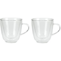 Set van 10x Koffie/espresso glazen dubbelwandig 160 ml - transparant - Koffie- en theeglazen