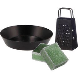 Amberblokjes/geurblokjes cadeauset - dennen geur - inclusief schaaltje en mini rasp - Amberblokjes