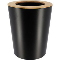 Tendance Badkamer prullenbak/afvalbak 103 - zwart - 5 liter - Prullenbakken