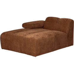 WOOOD Mojo Chaise Longue Elementenbank links - Ribstof - Roest Bruin